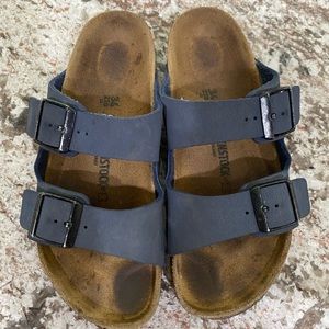 Girls Navy Birkenstocks